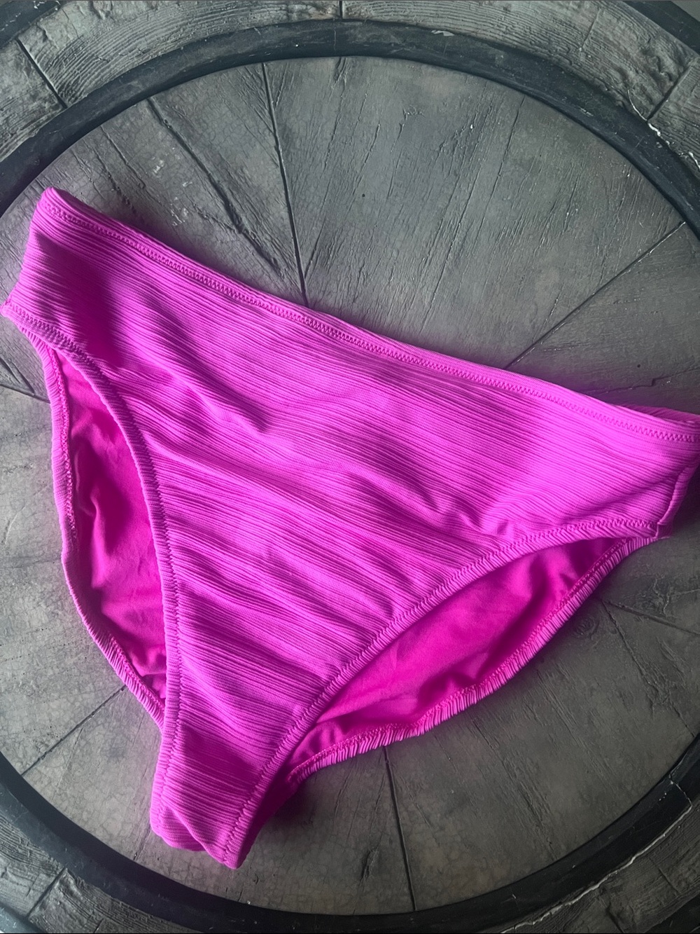 Jessica Simpson Hot Pink Ribbed Bikini Bottom